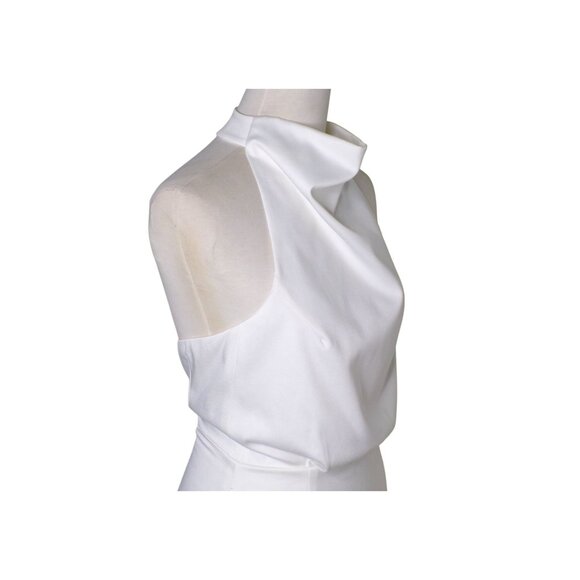 🆕ELLIATT Camo Asymmetric Satin Halter Dress Medium 6 White - Picture 8 of 11